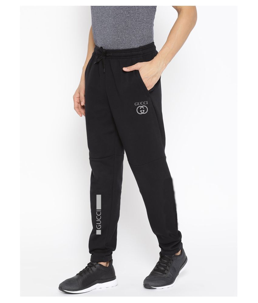 black polyester lycra trackpants