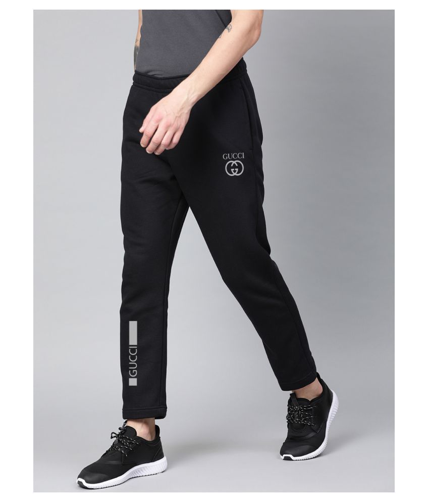 black polyester lycra trackpants