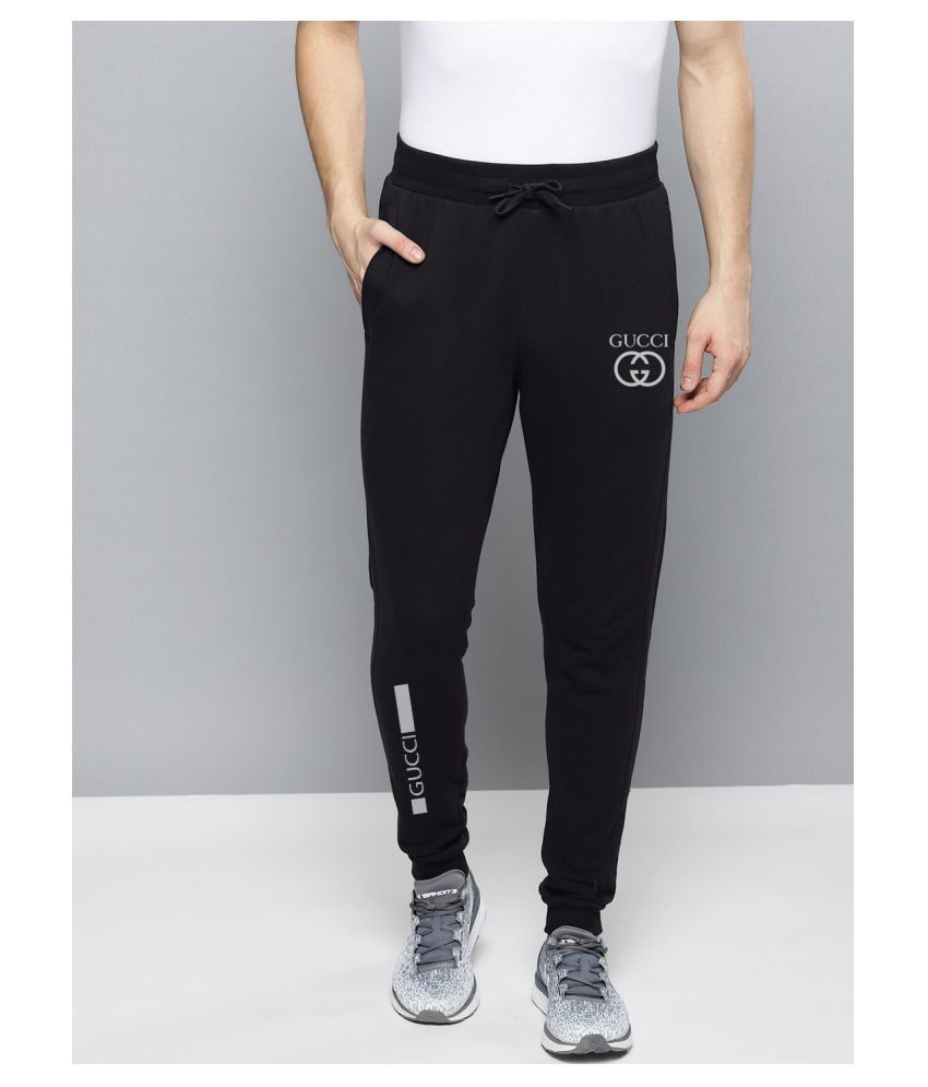 black polyester lycra trackpants