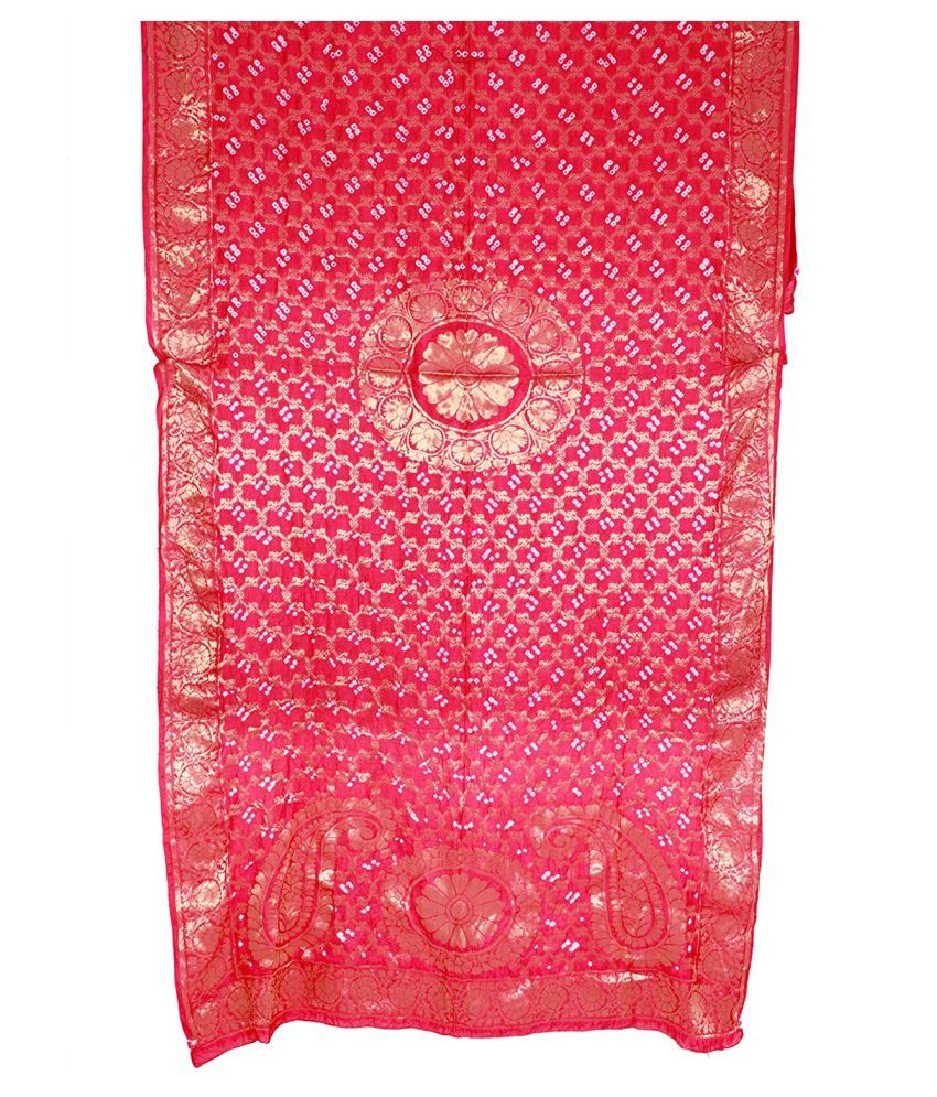     			Apratim Pink Banarasi Silk Dupatta