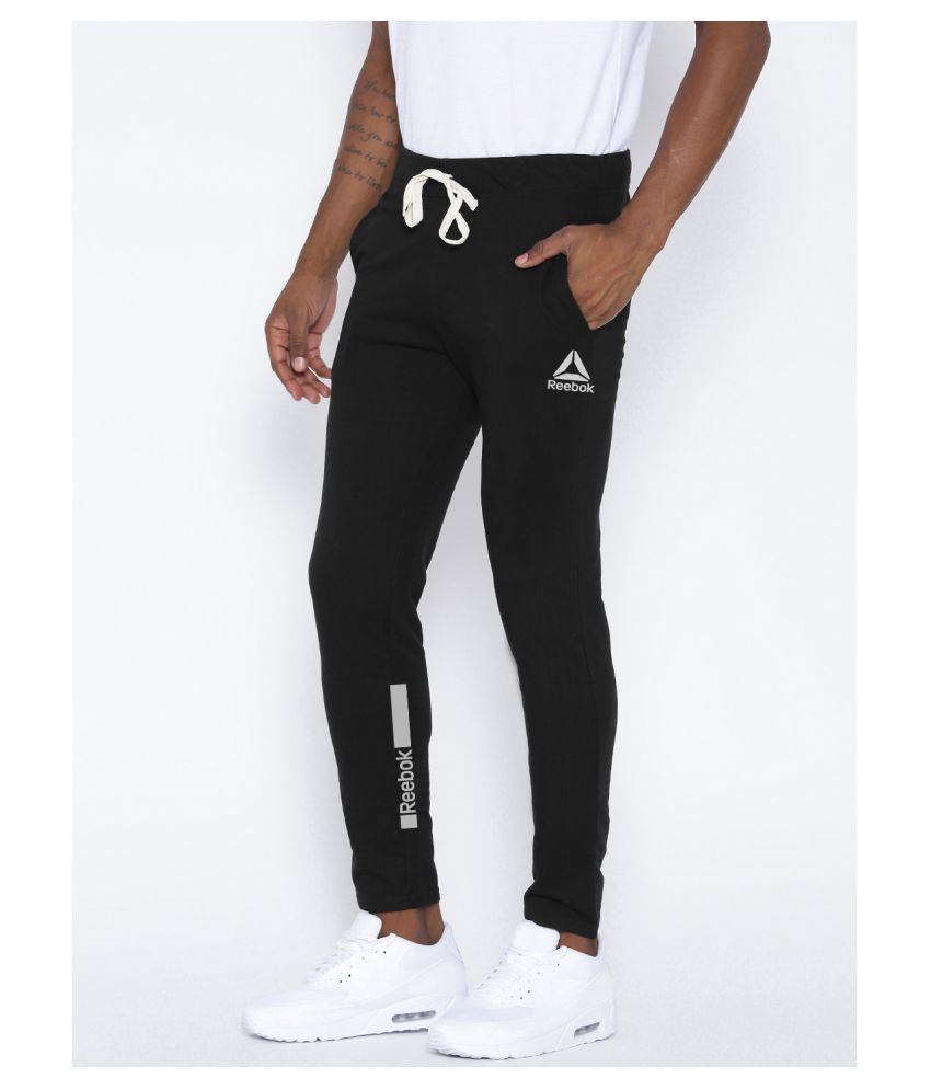 black polyester lycra trackpants