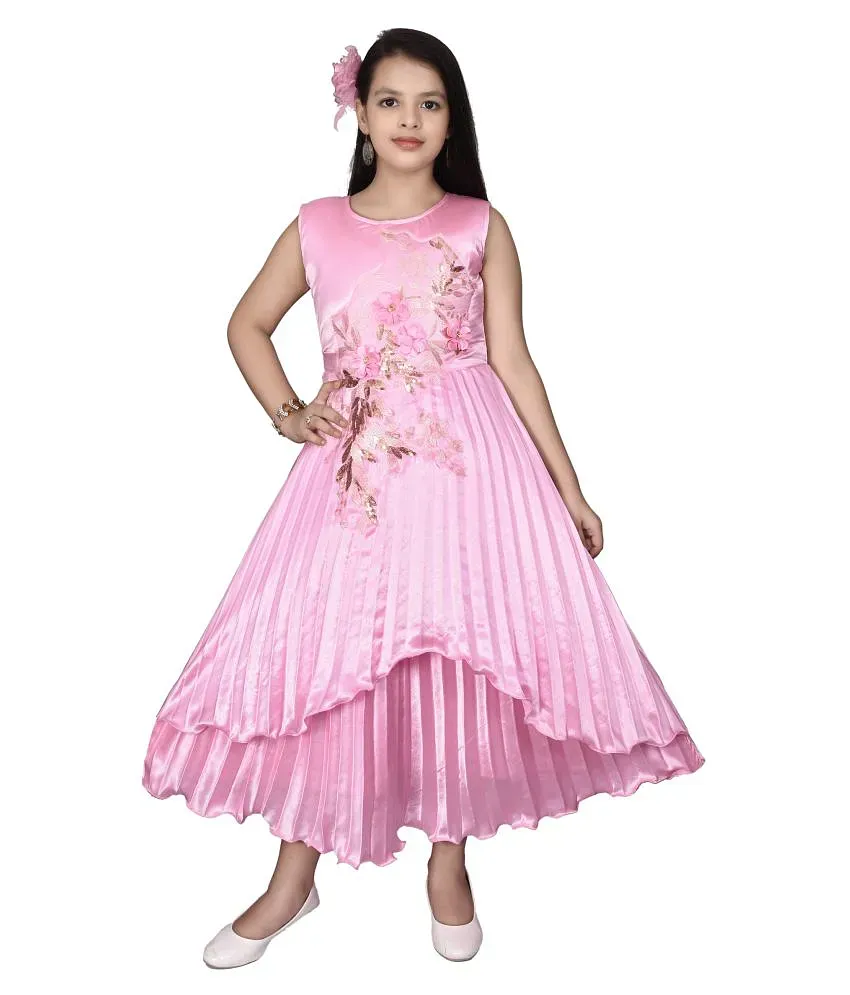 High Fame Girls Maxi Patch Dress Pink 5 6 Years