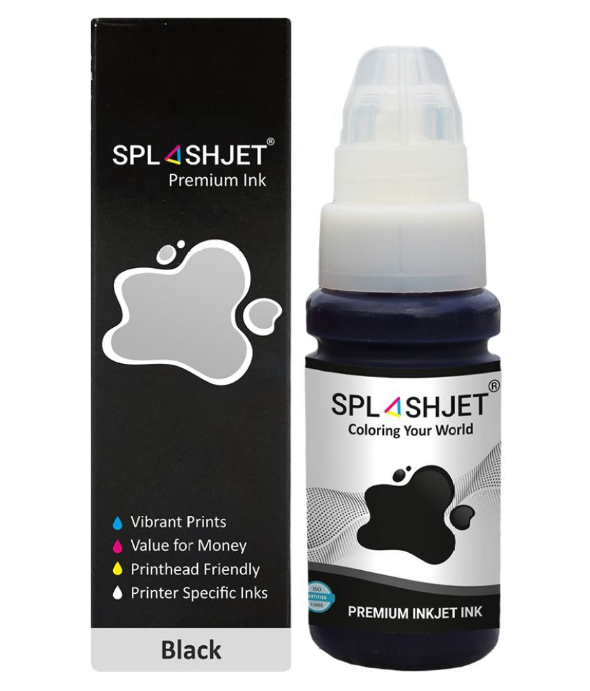 Splashjet GI 790 Refill Ink Black Pack of 1 Ink bottle for Canon Pixma G2010, G2000, G1010, G1000, G6070,GM2070,G3000 Printer 70g x 1 Color Black