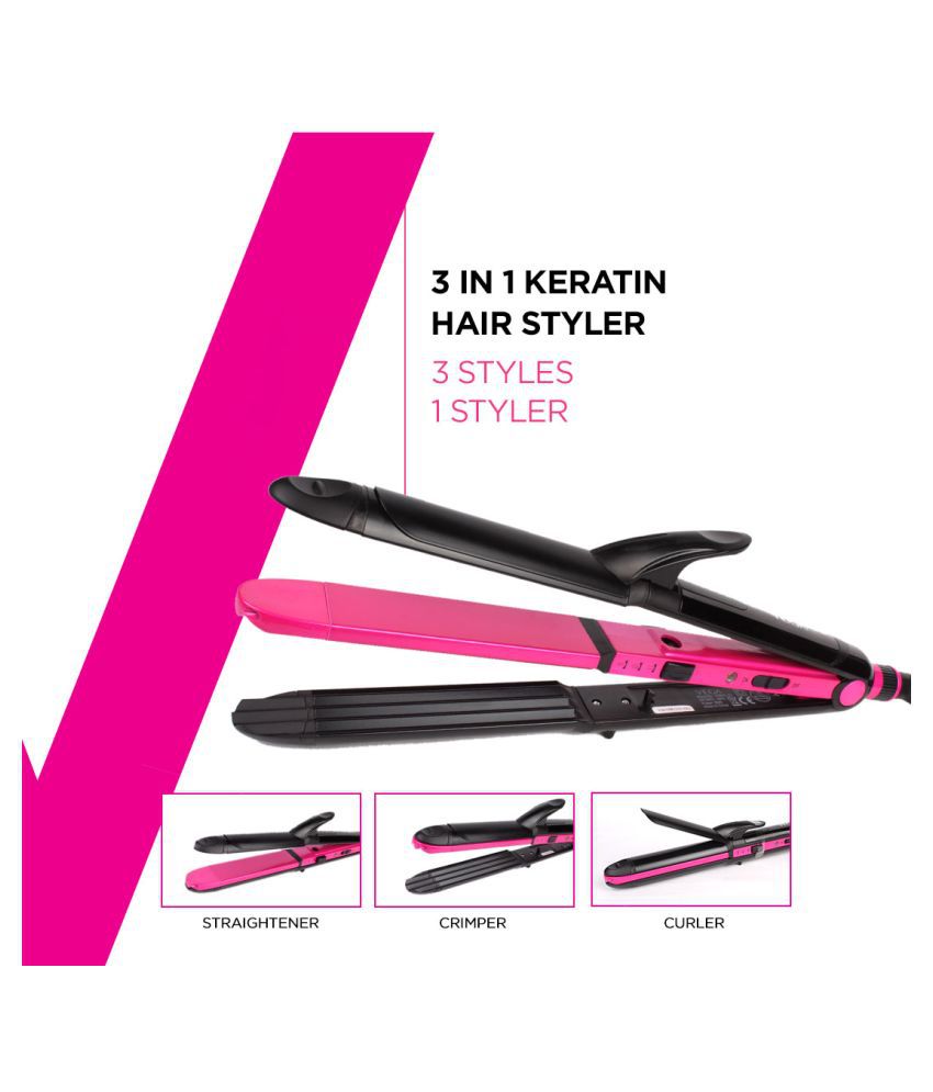 VEGA 3 in 1 Hair Styler Hair Straightener ( Pink ) Price in India - Buy  VEGA 3 in 1 Hair Styler Hair Straightener ( Pink ) Online on Snapdeal