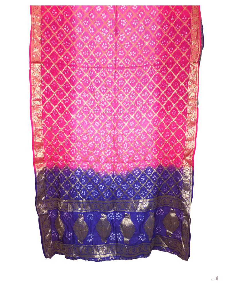     			Raj Pink Banarasi Silk Dupatta