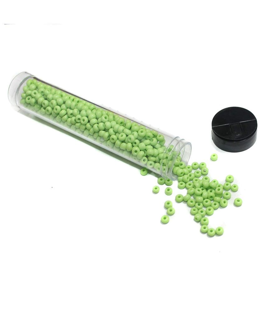 Beadsnfashion Preciosa Seed Beads Tube Opaque Parrot Green for