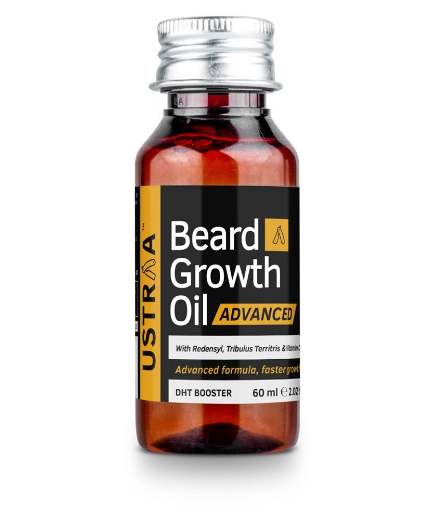 USTRAA Beard Growth Oil Advanced 60ml Beard Growth Oil for Patchy Beard, With Redensyl and
