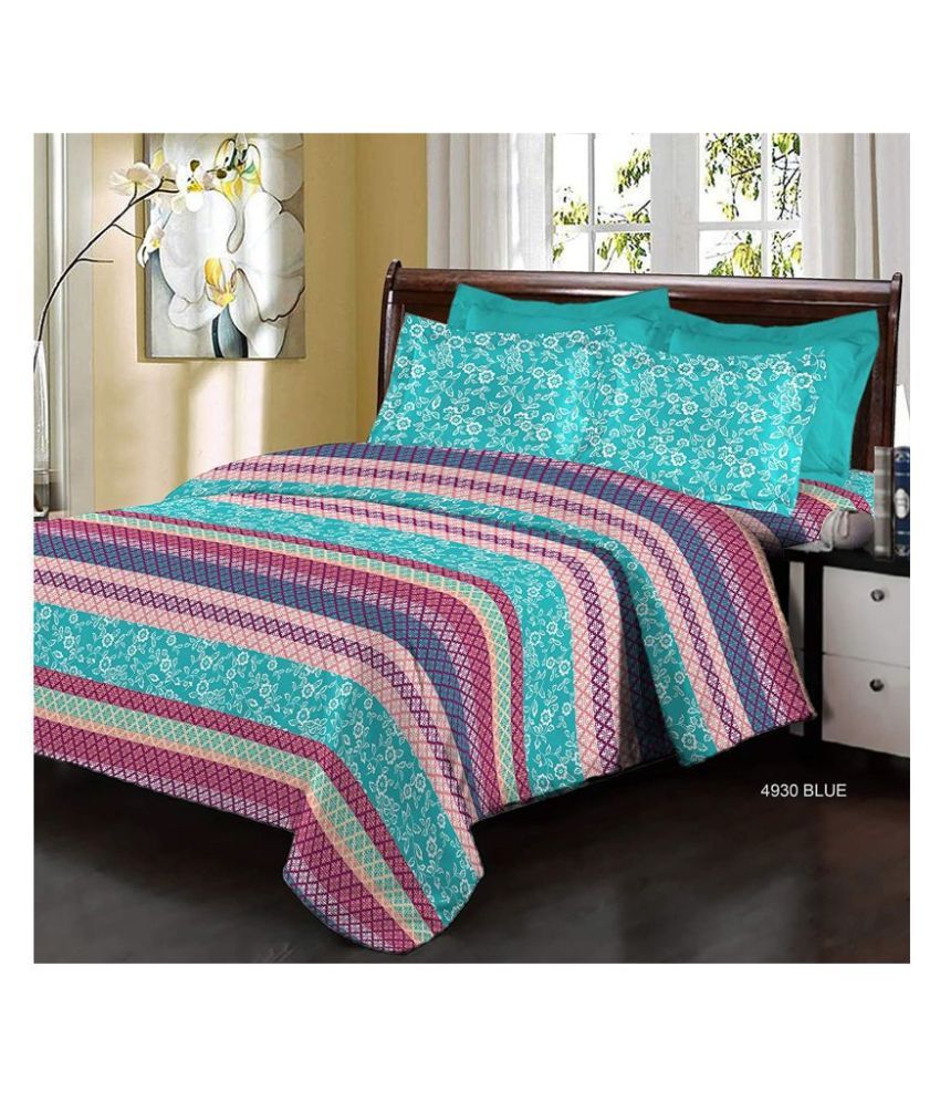 Bombay Dyeing Cotton Double Bedsheet with 2 Pillow Covers ( 254 cm x