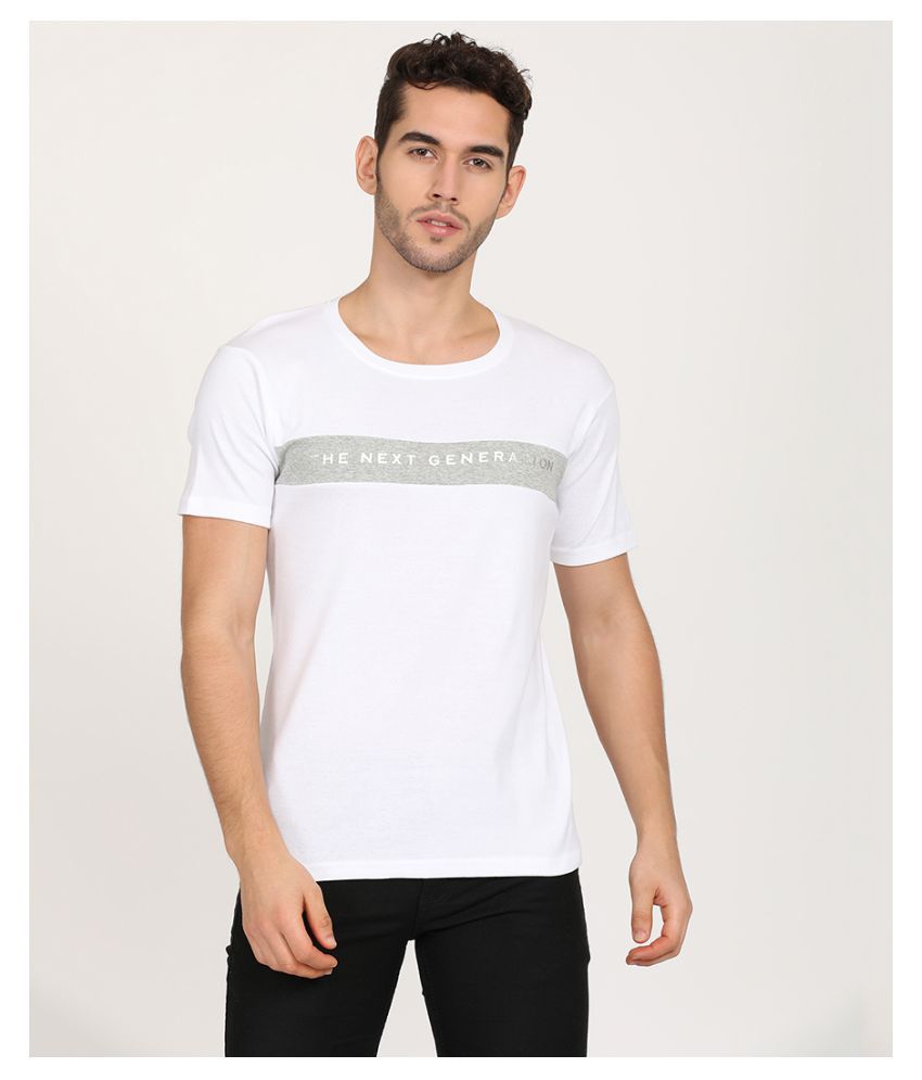 V2 Cotton Blend White Solids T-Shirt - Buy V2 Cotton Blend White Solids ...