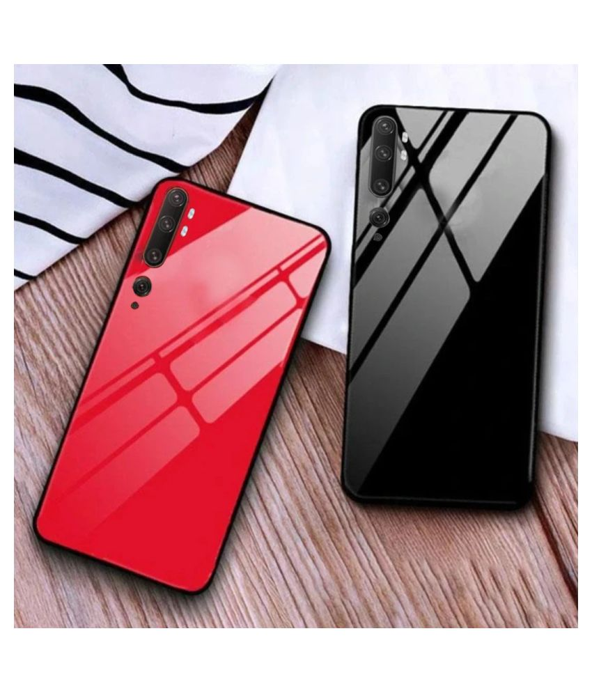 Xiaomi Mi Note 10 Pro Glass Cover Clickfleek Red Plain Back Covers Online At Low Prices 5163