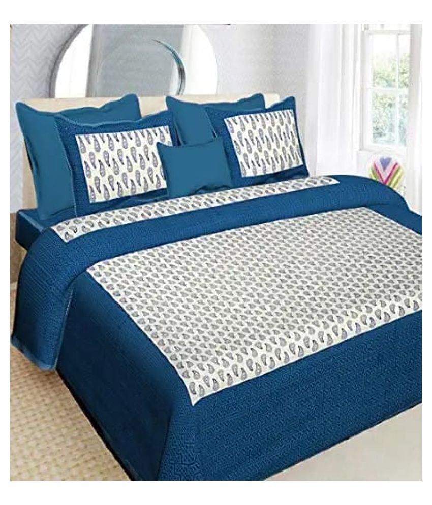 openkart shopping Cotton Double Bedsheet with 2 Pillow Covers ( 274 cm
