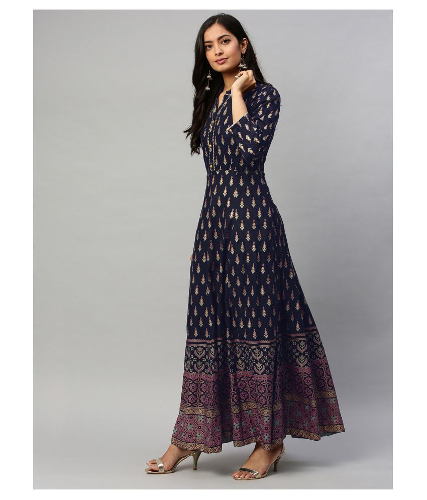 navy blue anarkali kurti