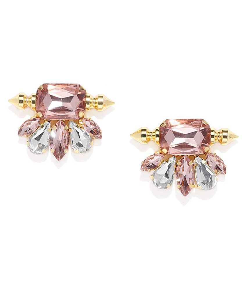     			Asmitta Party wear Gold toned Big Stud Earrings for Women and Girls