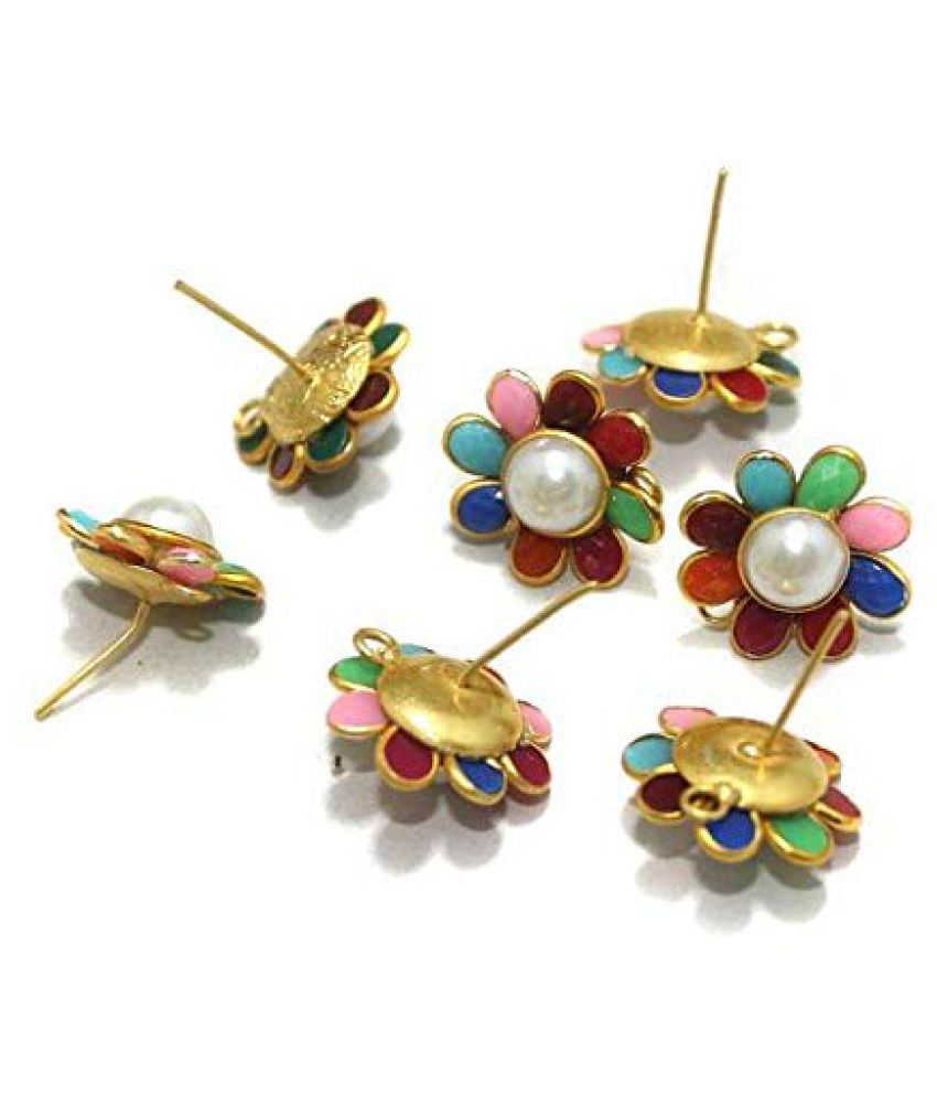 Beadsnfashion Gold Plated Pacchi Tops Pachi Earring Component Multi For Jewellery Making Pack Of 5 Pairs Buy Online At Best Price In India Snapdeal
