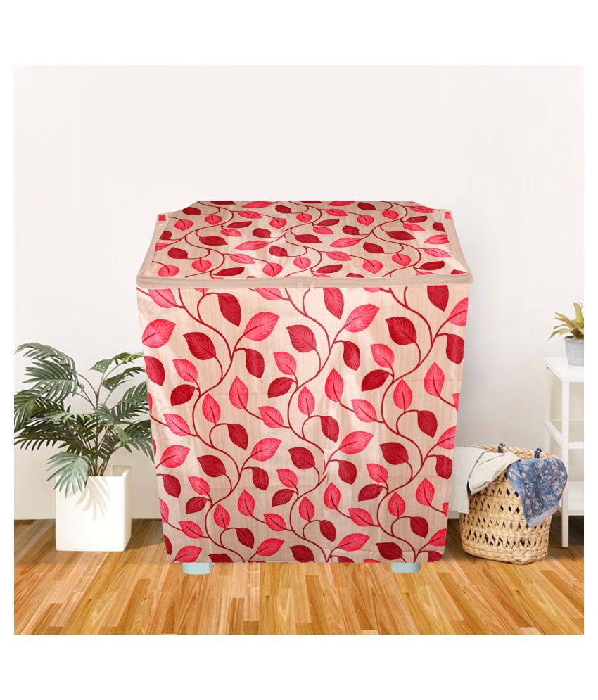     			E-Retailer Single Polyester Red Washing Machine Cover for Universal 7 kg Semi-Automatic