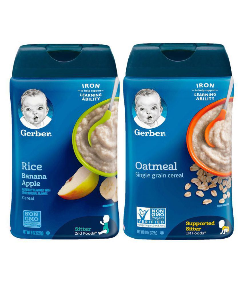 Gerber Baby Food RICE & BANANA APPLE,OATMEAL Snack Foods for 6 Months