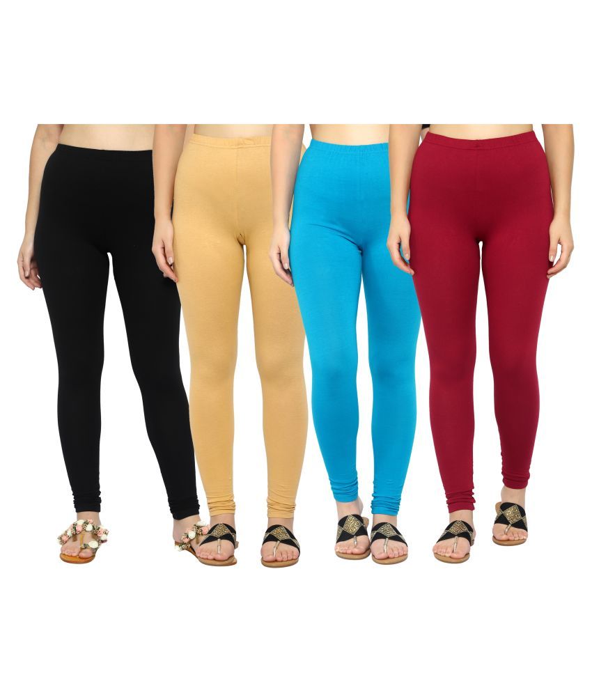 Myo Cotton Lycra Pack of 4 Leggings Price in India Buy Myo Cotton