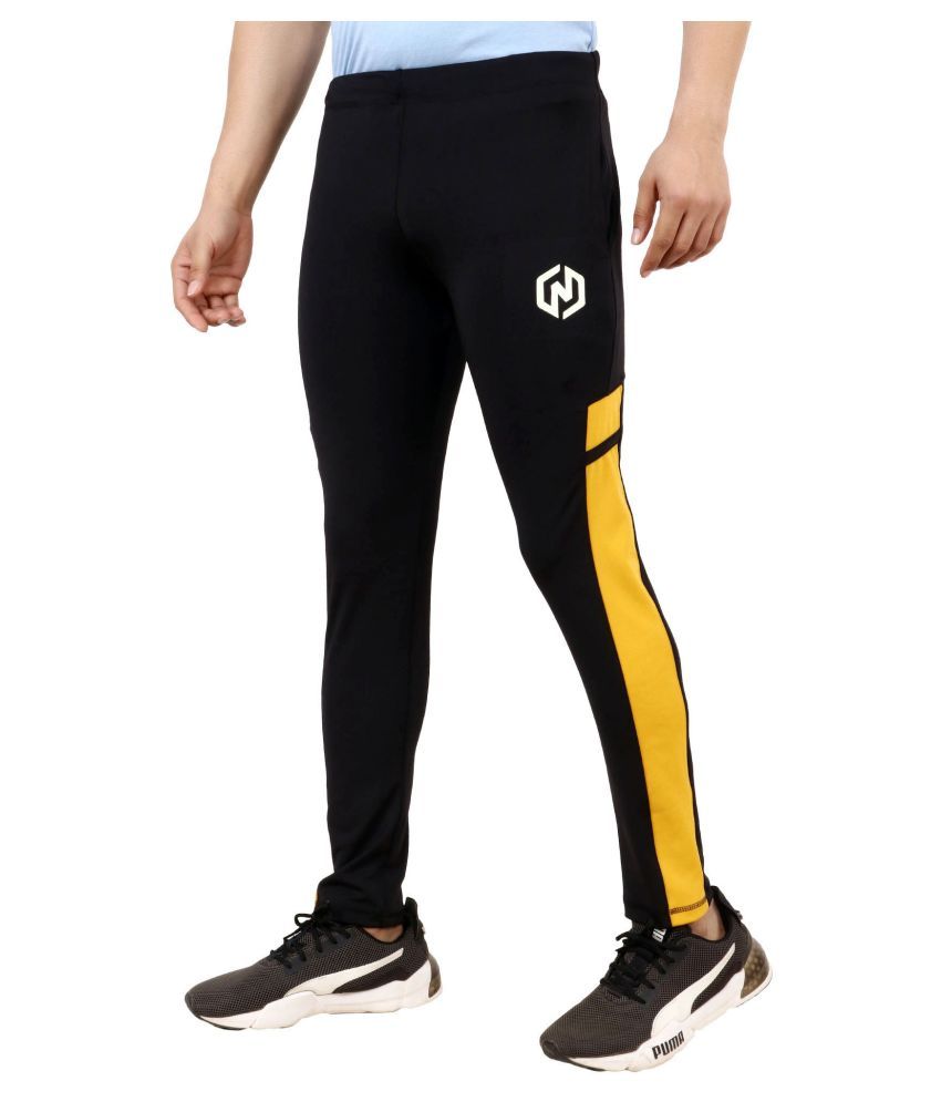 black polyester lycra joggers