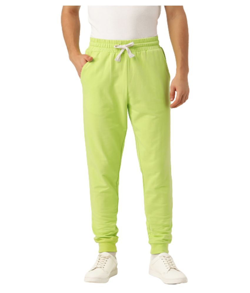green cotton joggers