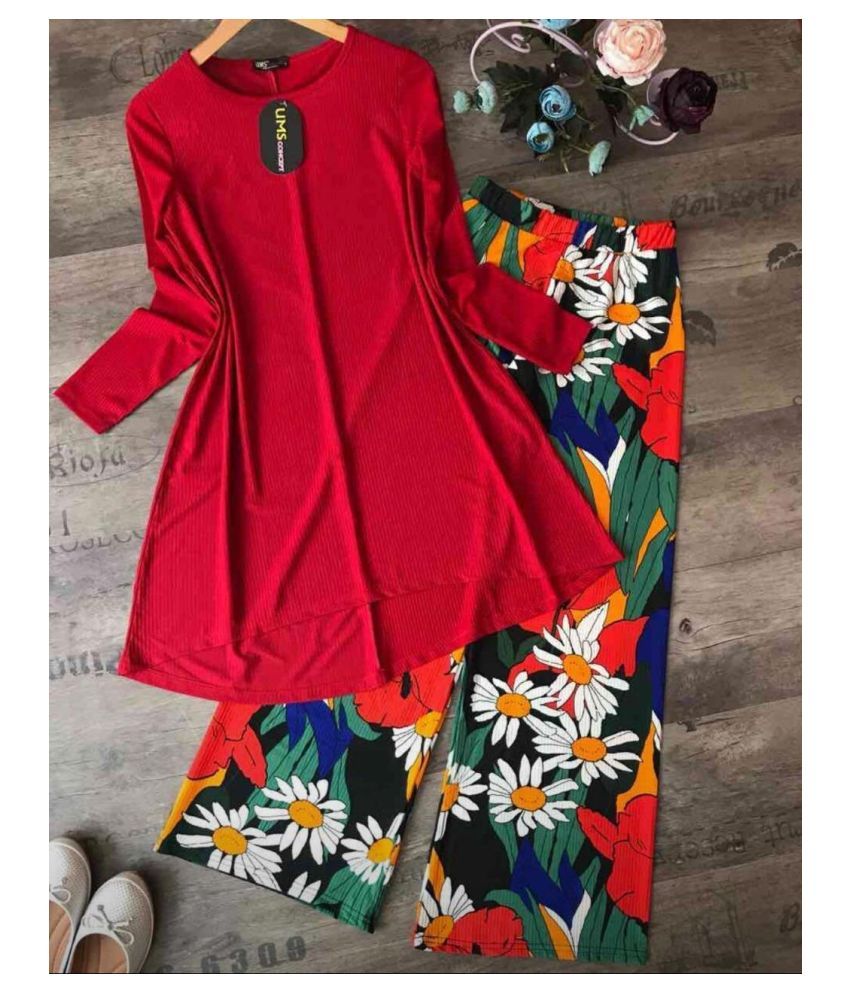 red frock kurti