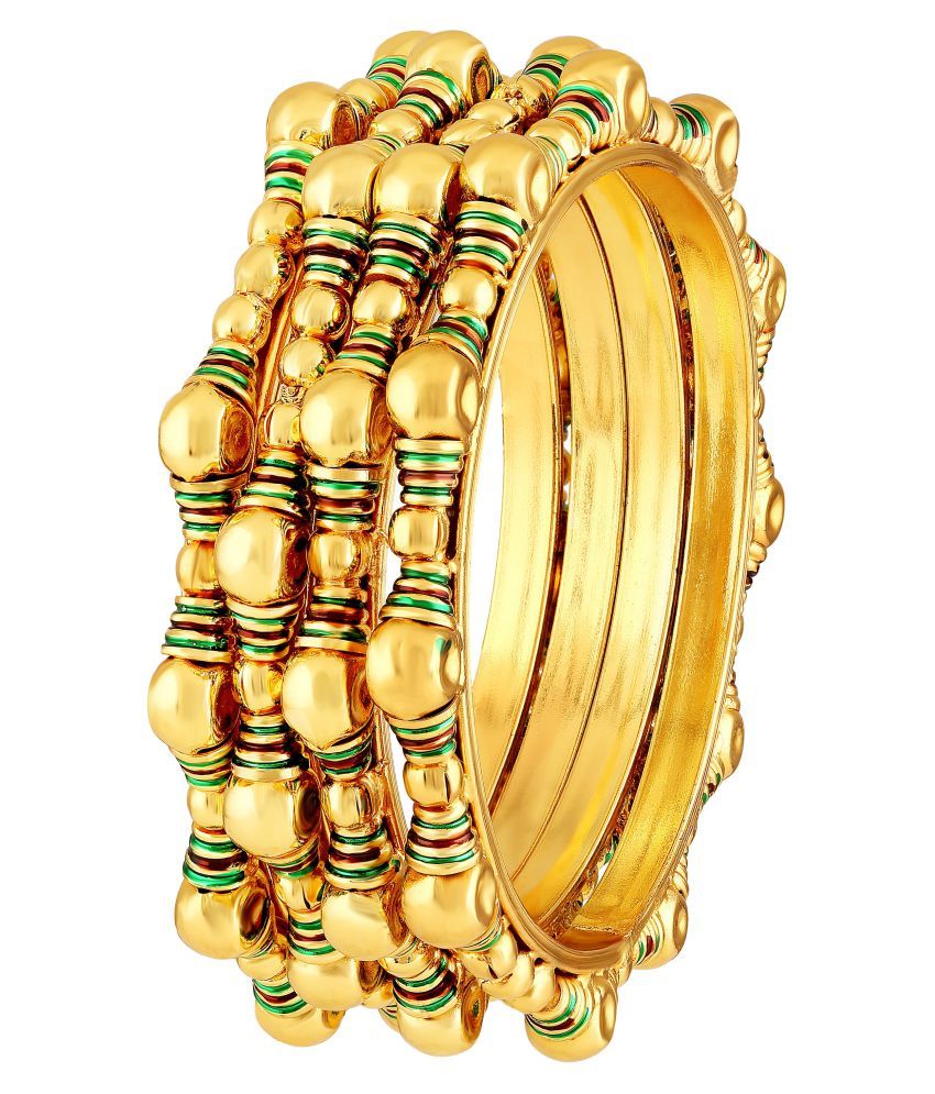     			Asmitta Traditional Oxidised Gold toned Set of 2 Bangle Set For Women