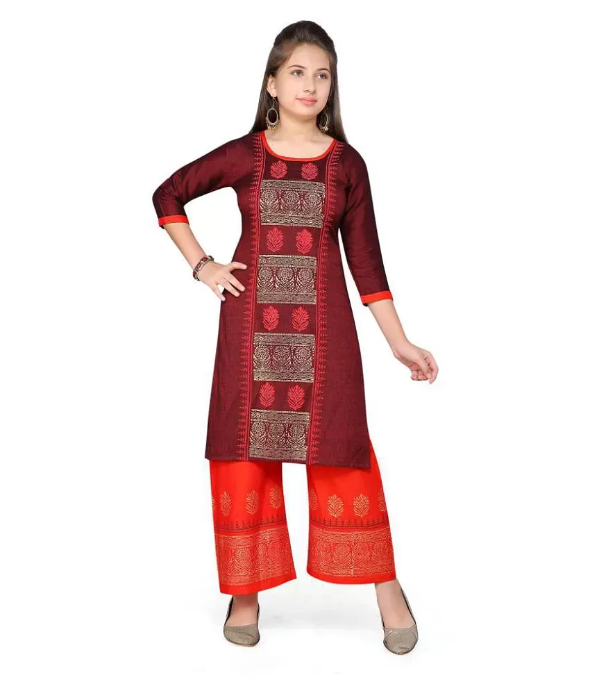 ANVITA Cotton Kurti With Palazzo  Stitched Suit  Buy ANVITA Cotton Kurti  With Palazzo  Stitched Suit Online at Low Price  Snapdealcom