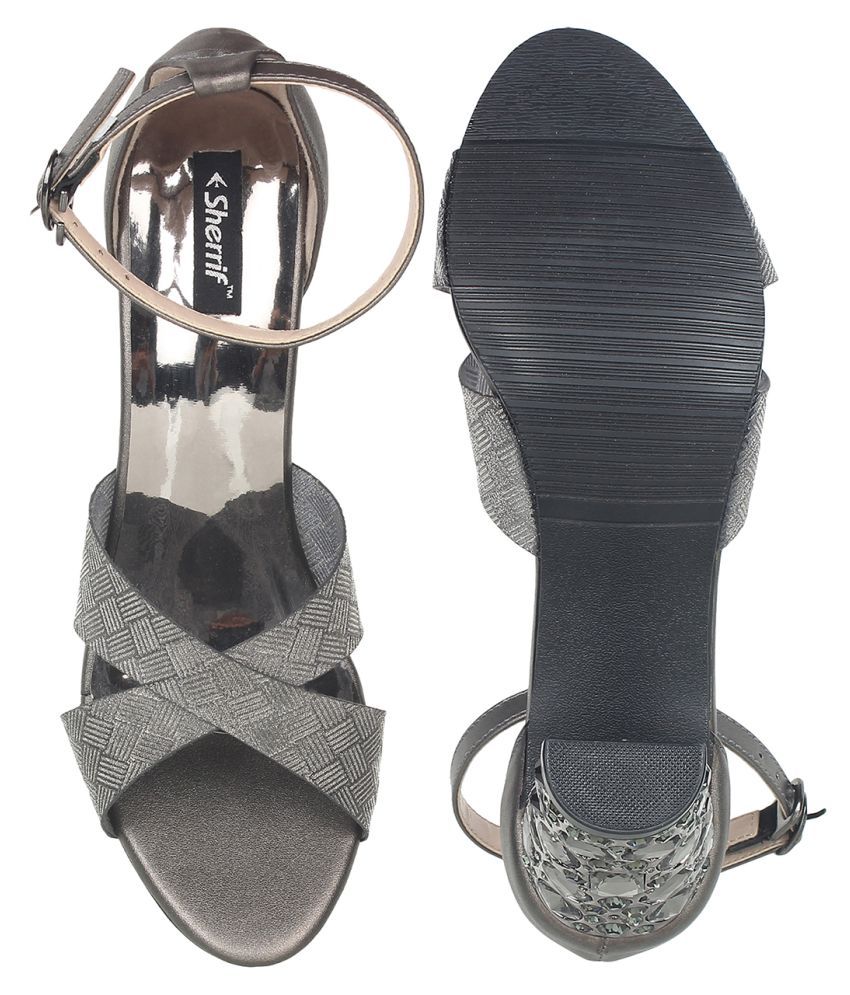 gray block heels