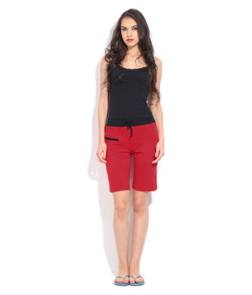    			Happy Hours Cotton Night Shorts - Red