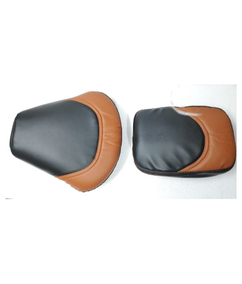     			Fancy Seat Cover Black /Tan For Royal Enfield Classic , Classic 350cc ,500cc , Classic Chrome