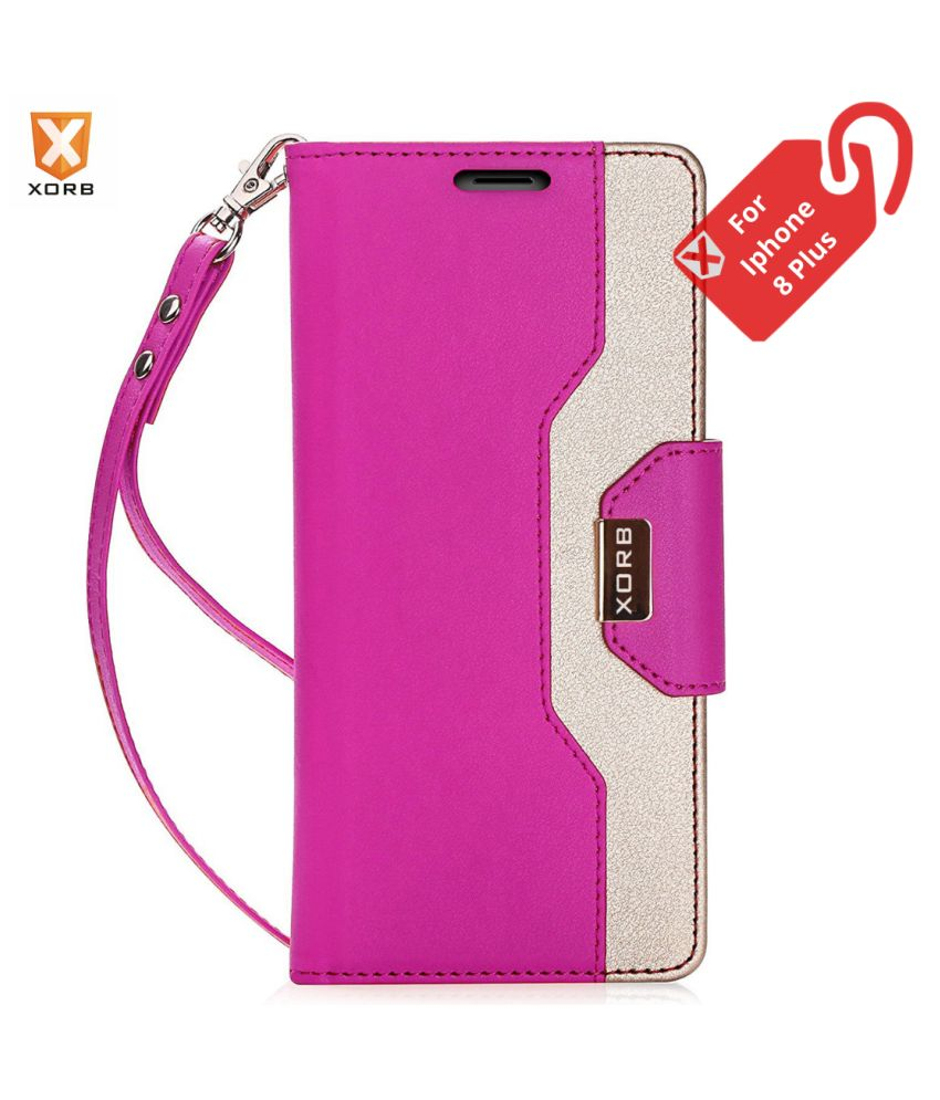Apple Iphone 8 Plus Flip Cover by XORB Pink