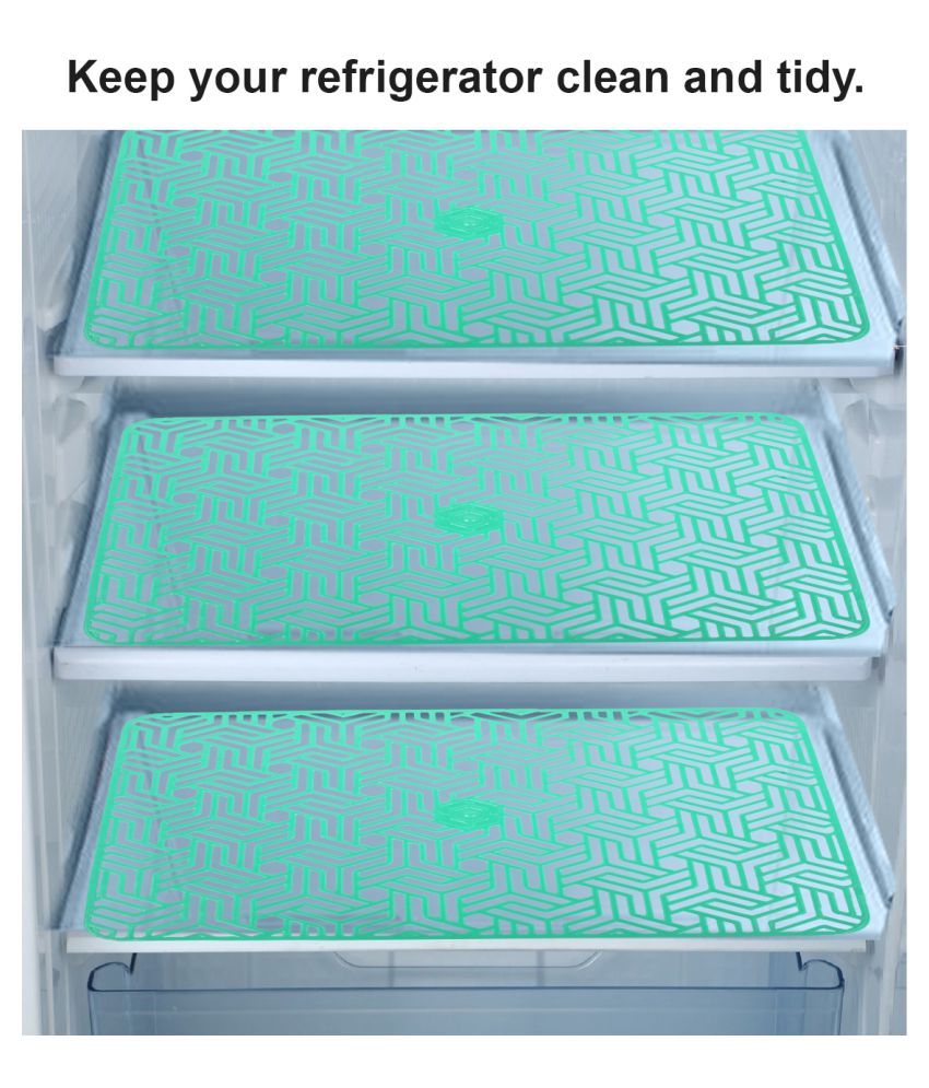     			E-Retailer Set of 3 PVC Green Fridge Mats