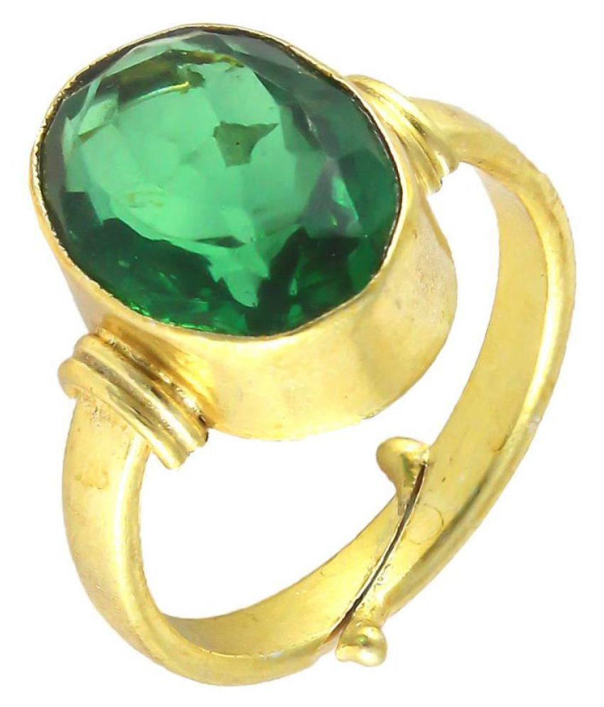 Full Transparent Green Beryl Panna Panchdhatu Ring/Anguthi For Astr ...