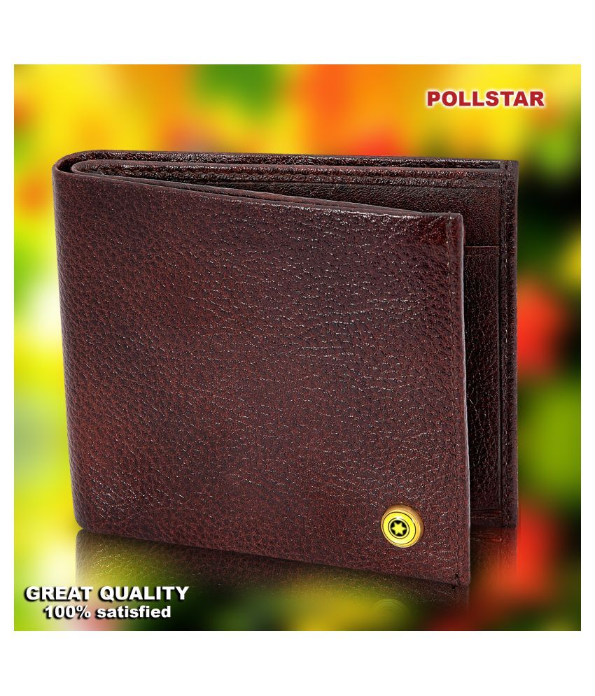 POLLSTAR Leather Brown Fashion Traveller Wallet Buy