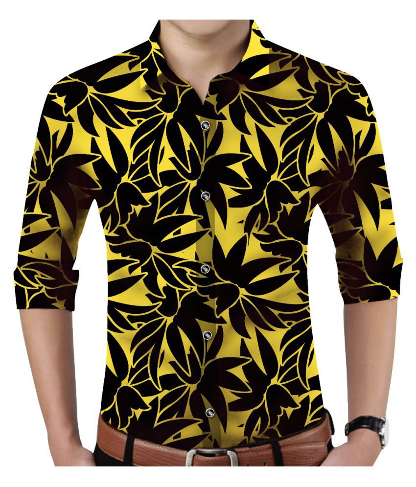 unique fab Yellow Polyester Unstitched Shirt pc - Buy unique fab Yellow ...