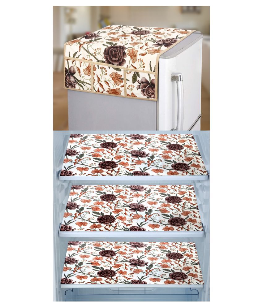     			E-Retailer Set of 4 PVC Brown Fridge Top Cover