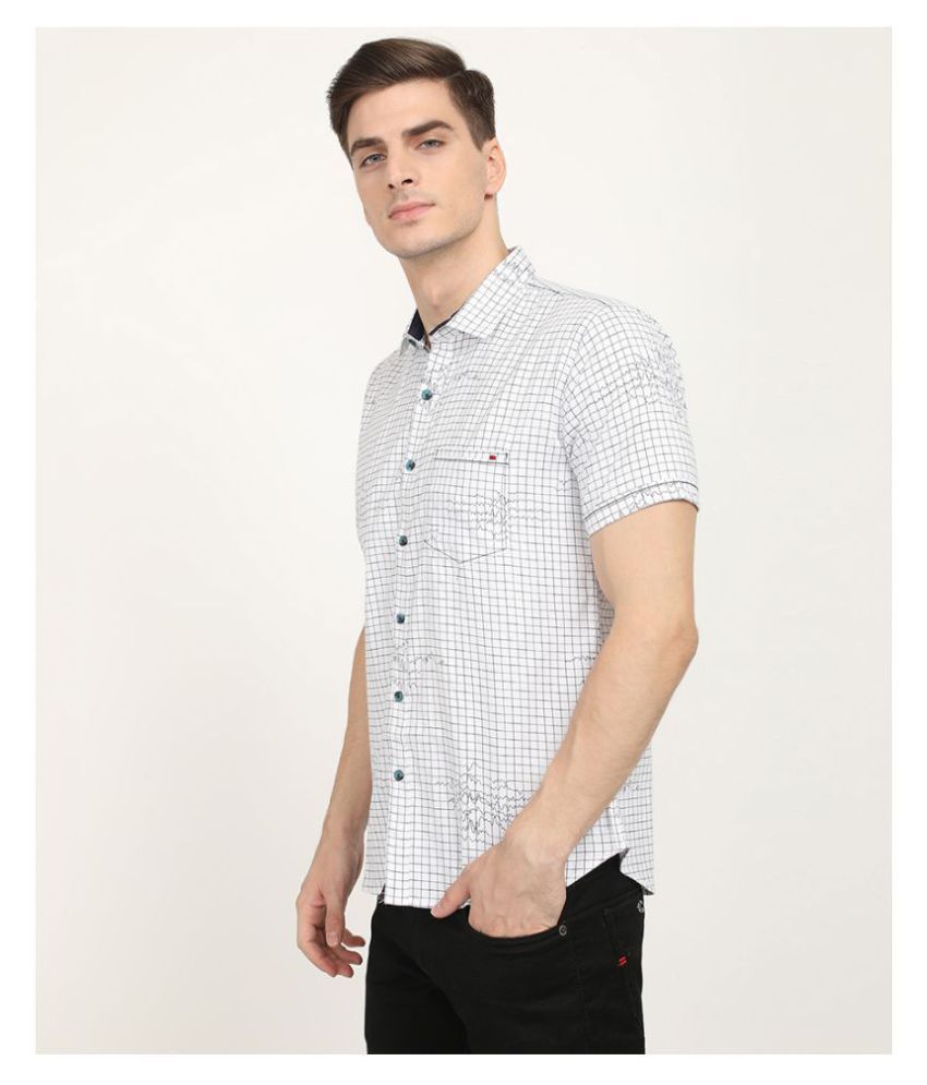 V2 Cotton Blend White Shirt - Buy V2 Cotton Blend White Shirt Online at ...