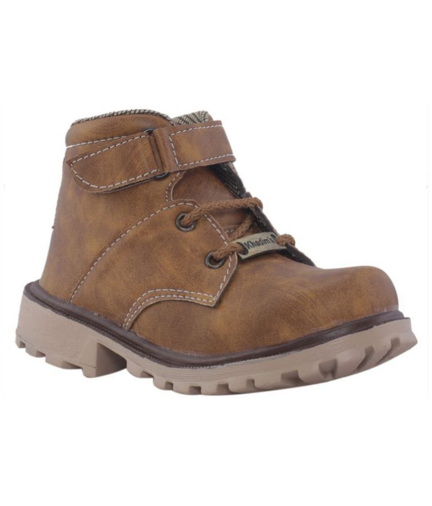     			KHADIM Boys Brown Dress Boots