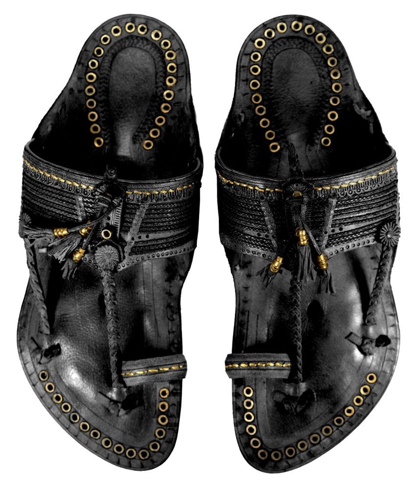 PAYTAAN Black Kolhapuri Chappal - Buy PAYTAAN Black Kolhapuri Chappal Online at Best Prices in 
