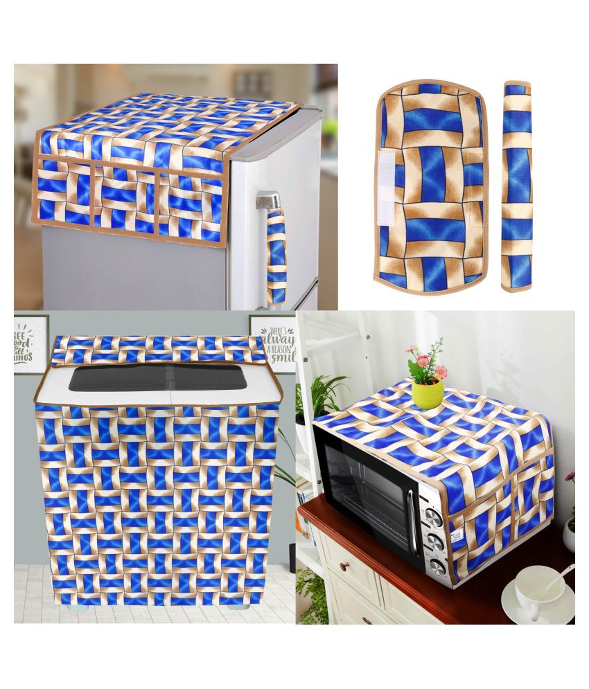     			E-Retailer Set of 5 Polyester Blue Fridge Top Cover