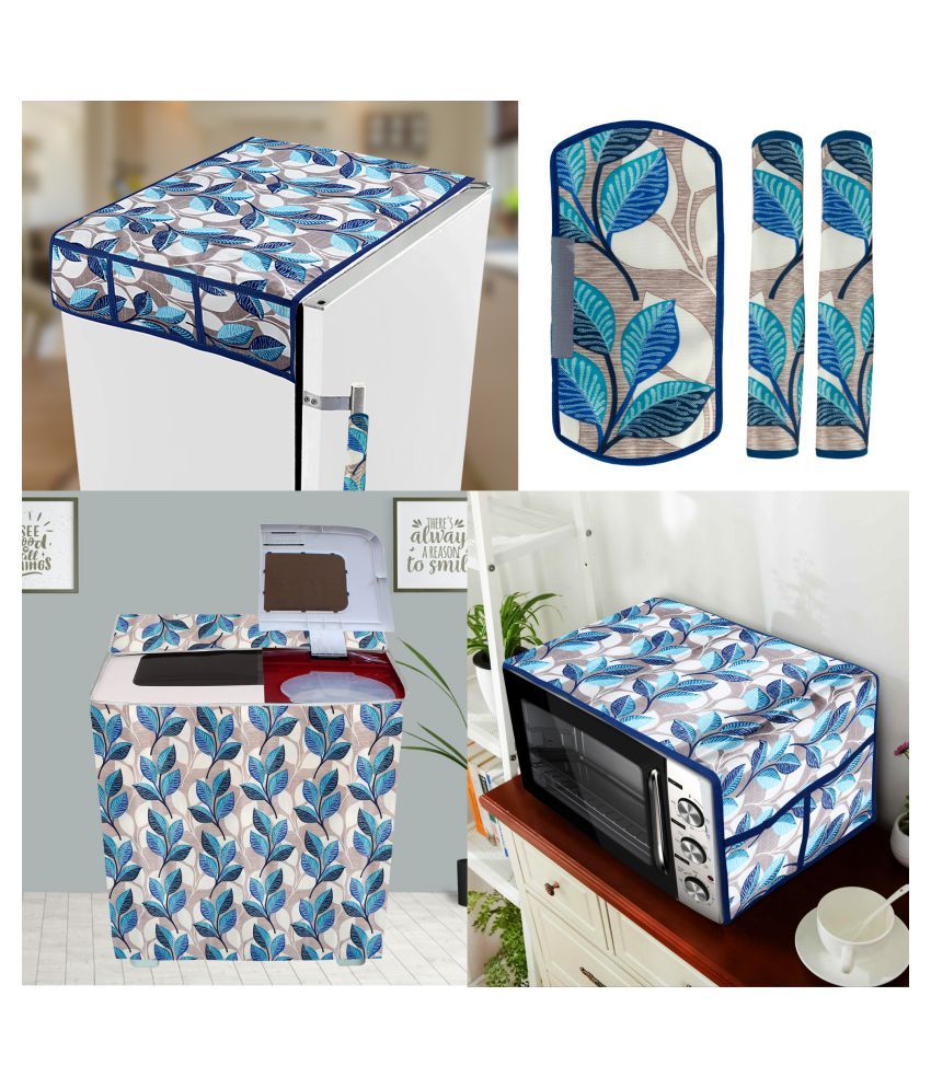     			E-Retailer Set of 6 Polyester Blue Fridge Top Cover