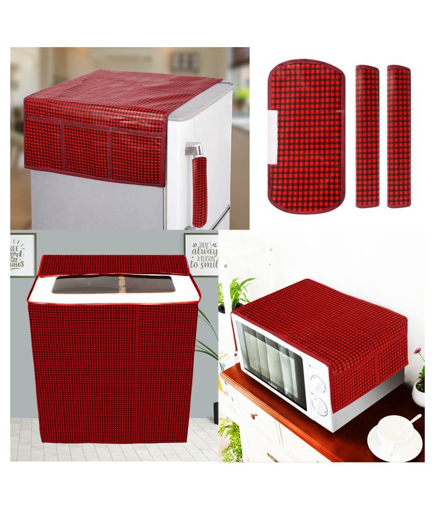     			E-Retailer Set of 6 PVC Red Fridge Top Cover