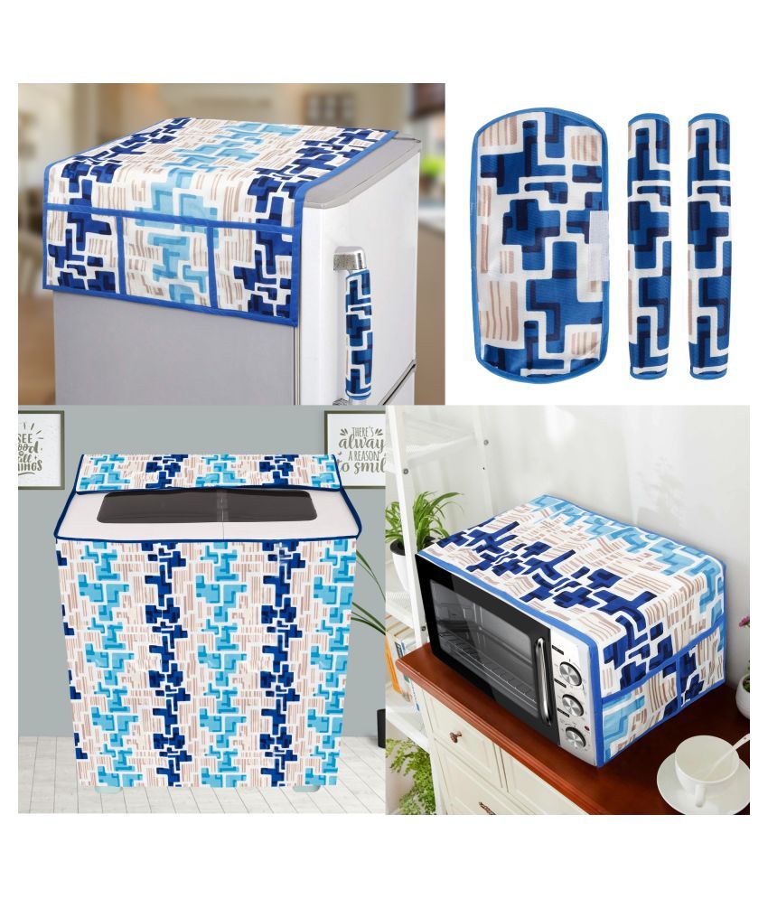     			E-Retailer Set of 6 Polyester Blue Fridge Top Cover