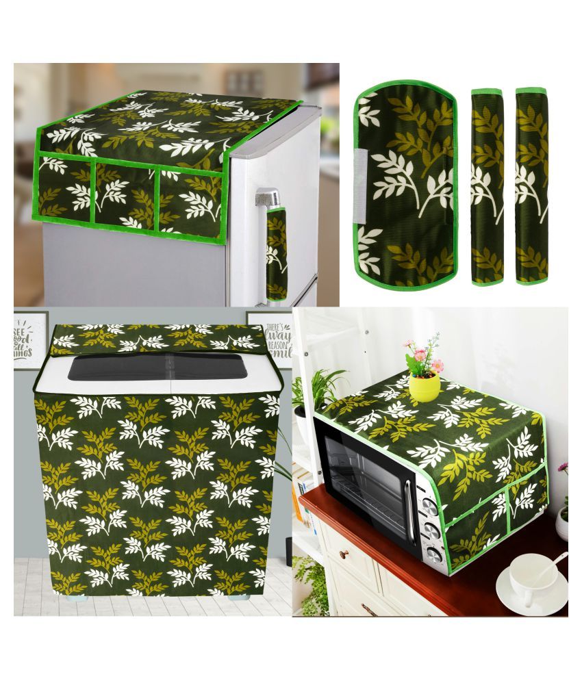     			E-Retailer Set of 6 Polyester Green Fridge Top Cover