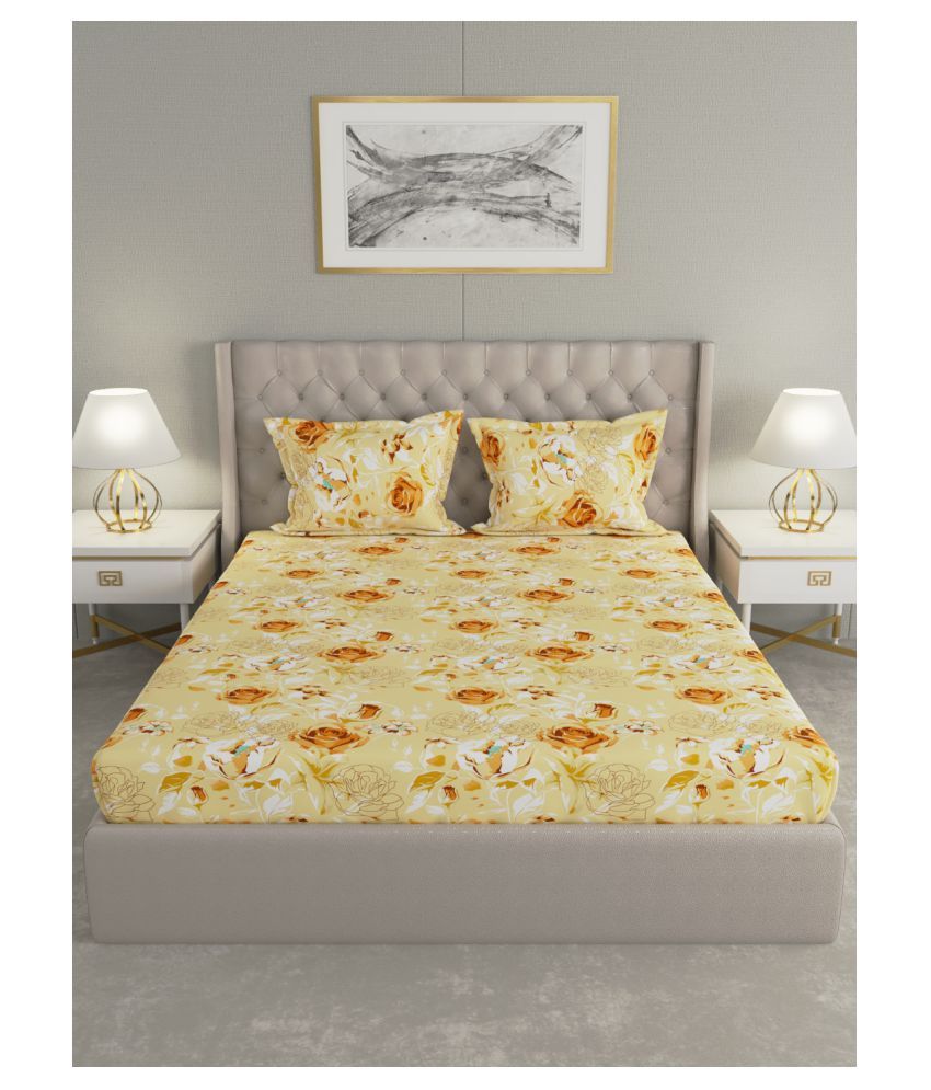 Raymond Home Cotton Double Bedsheet with 2 Pillow Covers ( 220 cm x 240