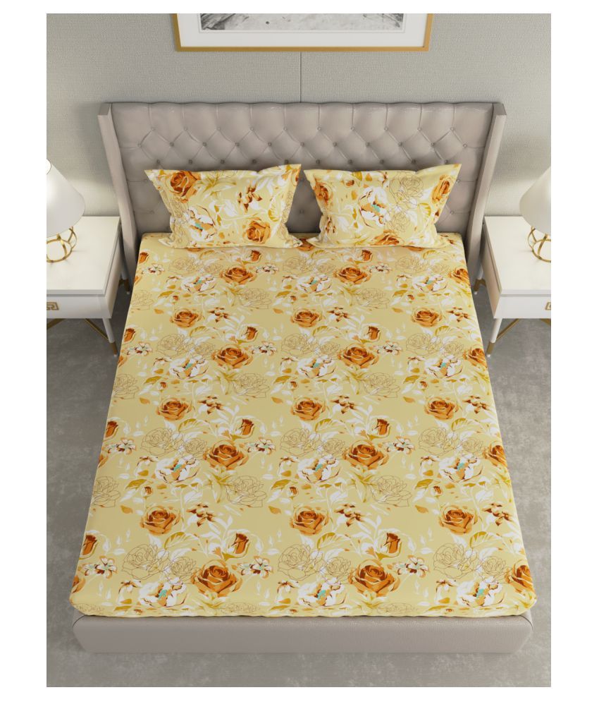 Raymond Home Cotton Double Bedsheet with 2 Pillow Covers ( 220 cm x 240