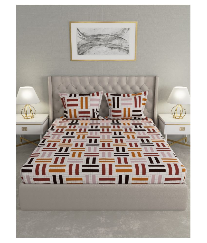 Raymond Home Cotton Double Bedsheet with 2 Pillow Covers ( 220 cm x 240