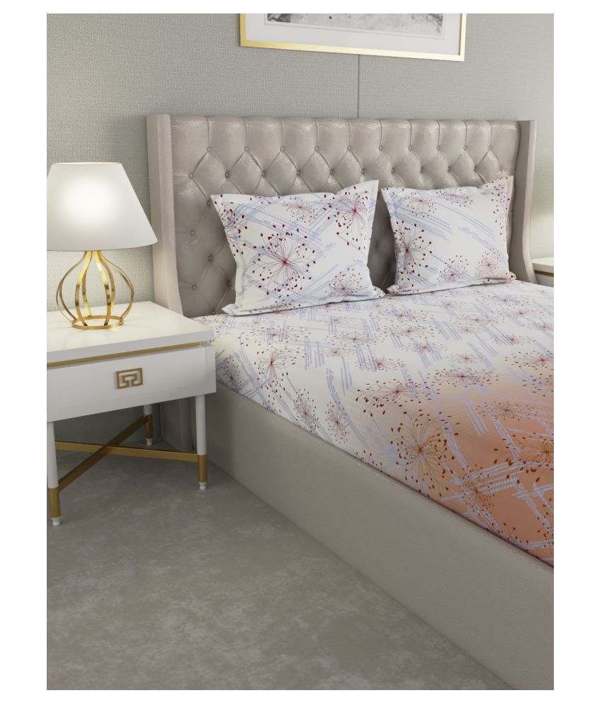 Raymond Home Cotton Double Bedsheet with 2 Pillow Covers ( 274 cm x 274