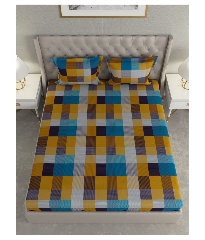 Raymond Home Cotton Double Bedsheet with 2 Pillow Covers ( 220 cm x 240