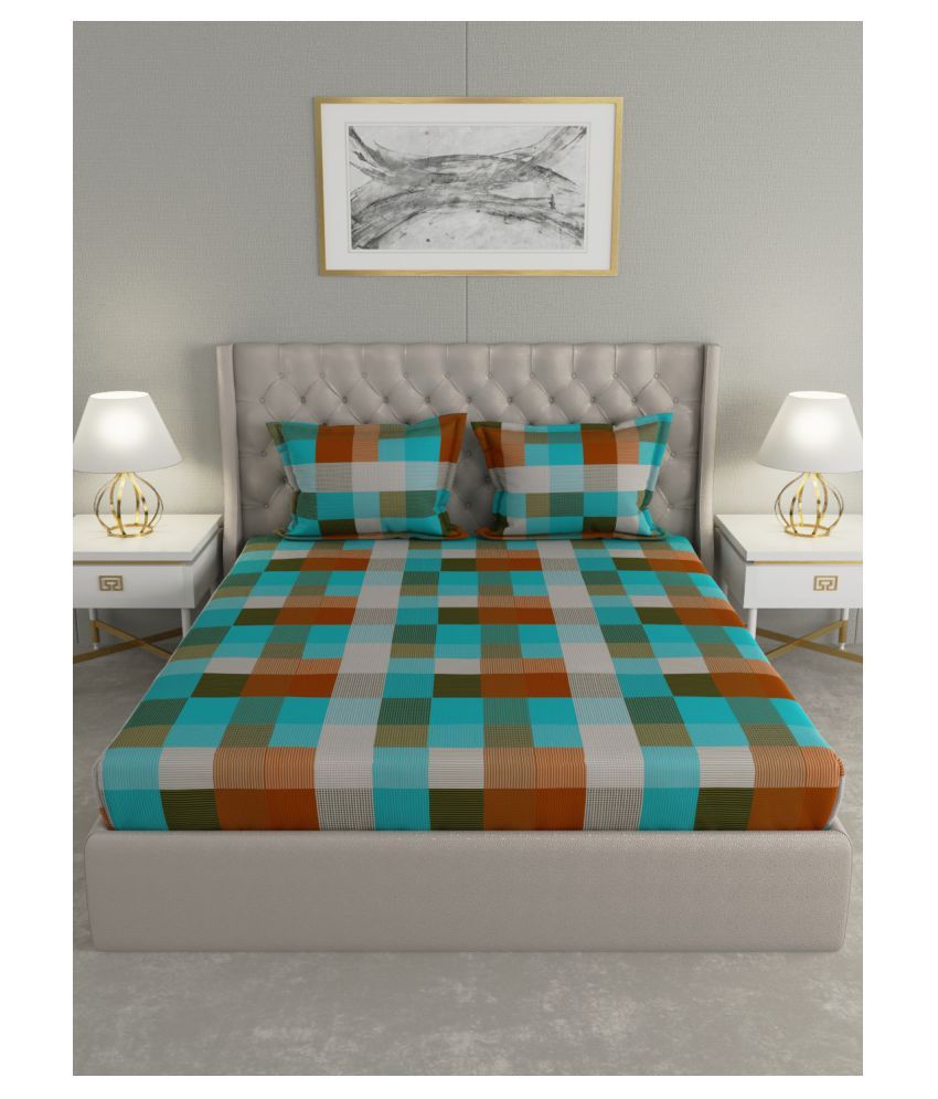 Raymond Home Cotton Double Bedsheet with 2 Pillow Covers ( 220 cm x 240