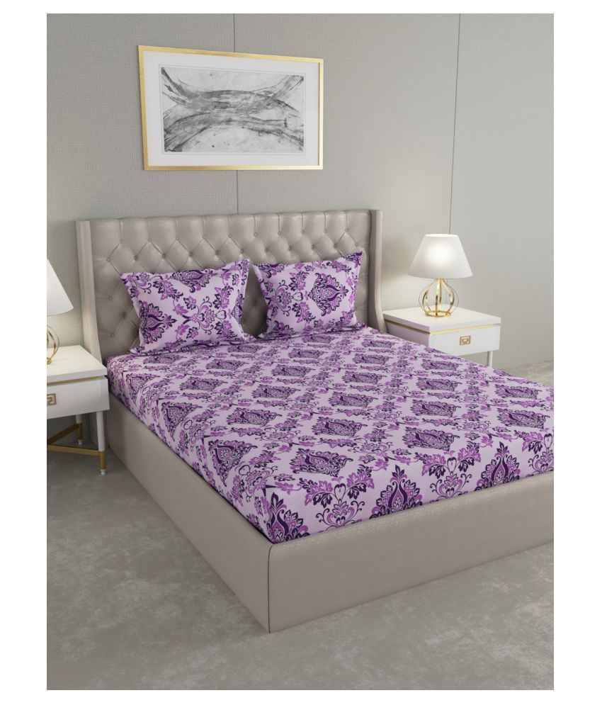 Raymond Home Cotton Double Bedsheet with 2 Pillow Covers ( 220 cm x 240